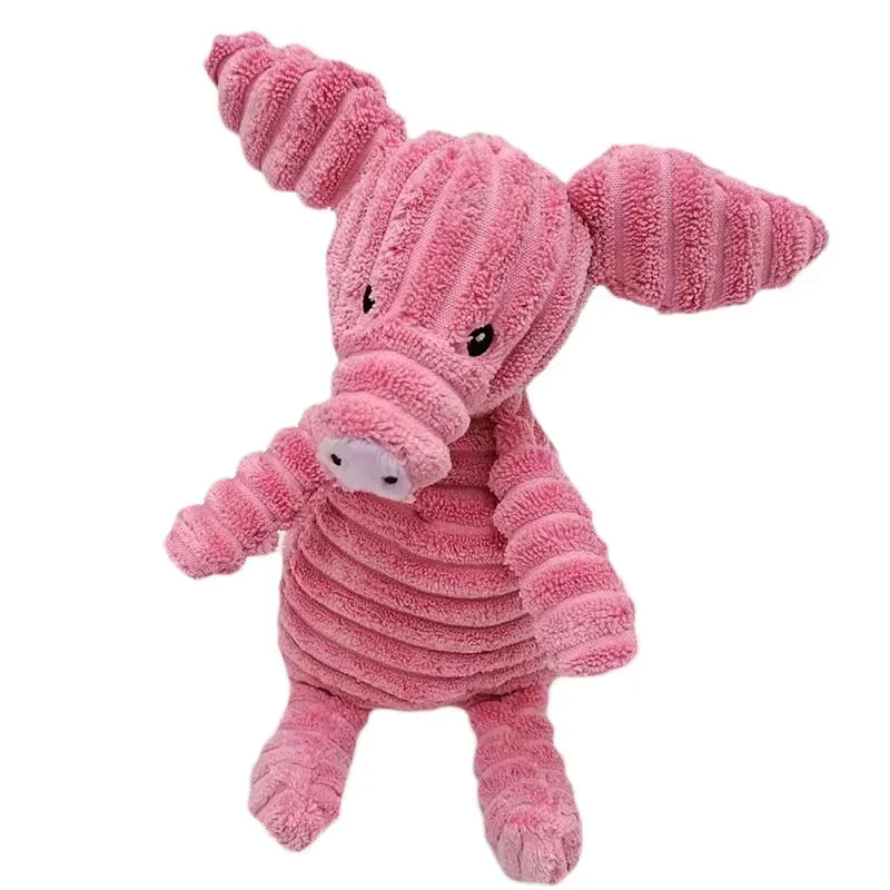 Plush Dog Toy Animals Shape Bite Resistant Squeaky Toys Corduroy Dog Toys for Small Large Dogs Puppy Pets Training Accessories